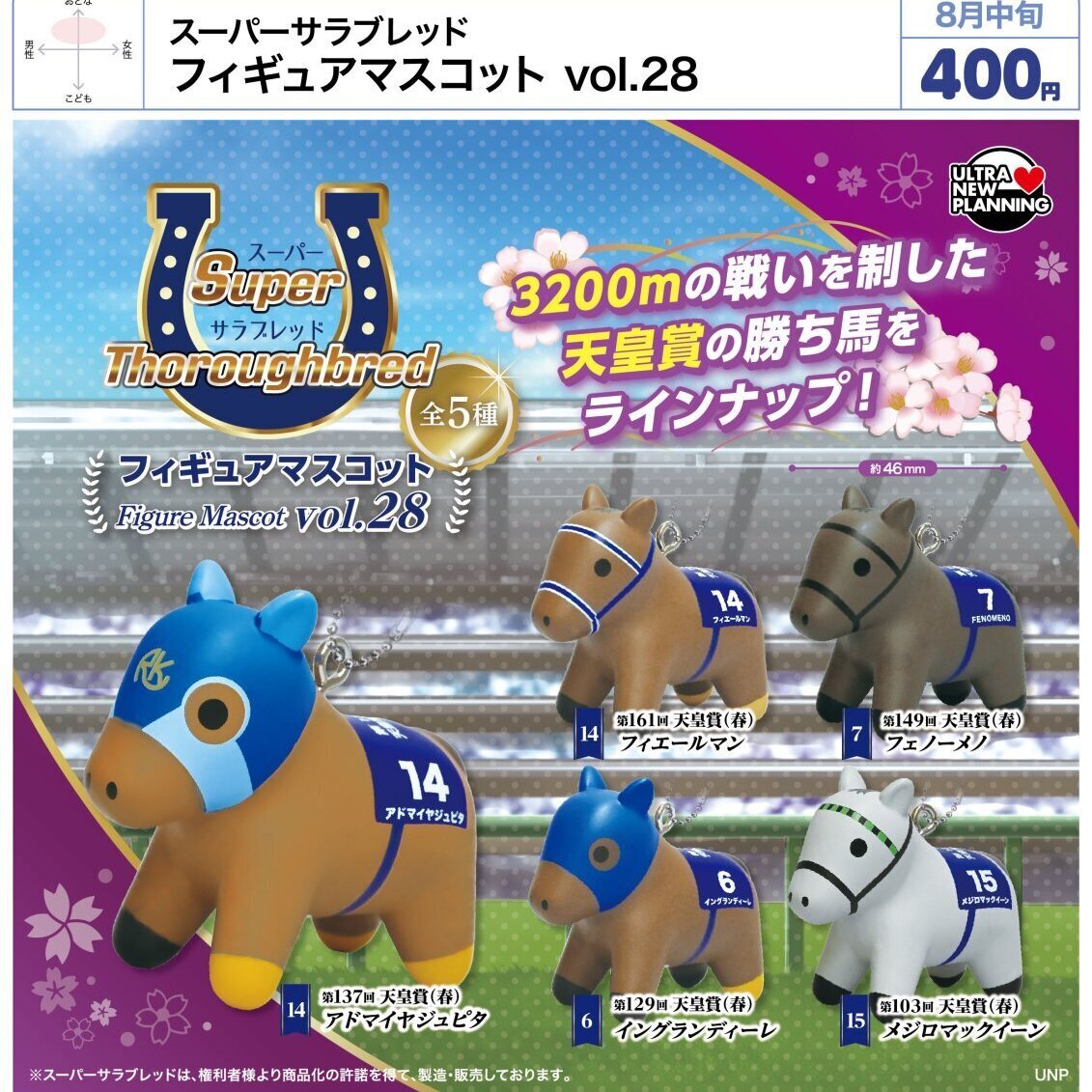 画像1: スーパーサラブレッド フィギュアマスコット vol.28（８月）【□４００円カプセル　３０個入り　ウルプラ】＋正規台紙