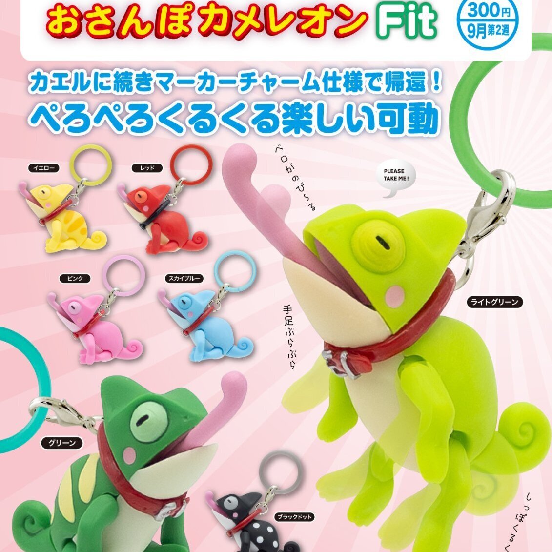 画像1: おさんぽカメレオン Fit（９月）【■３００円カプセル　４０個入り　奇譚クラブ】＋正規台紙
