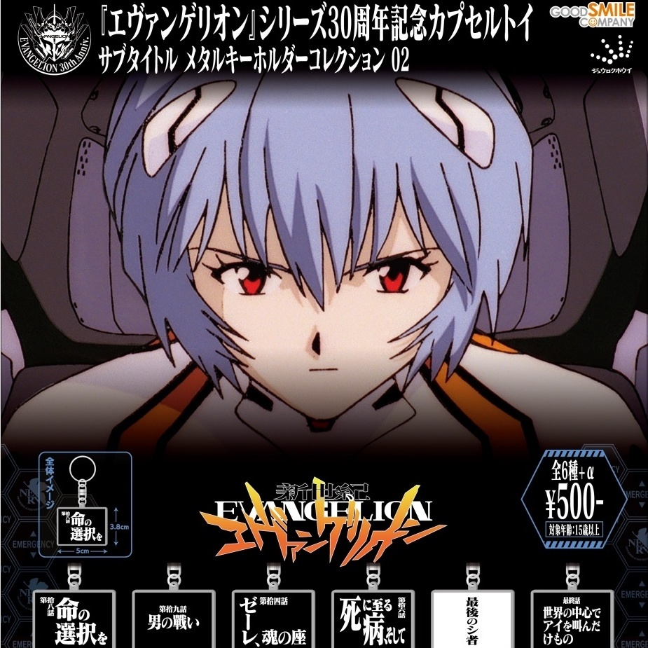 画像1: 「新世紀エヴァンゲリオン」サブタイトルメタルキーホルダー02（９月）【■５００円カプセル　２０個入り　ジュウロクホウイ】＋正規台紙