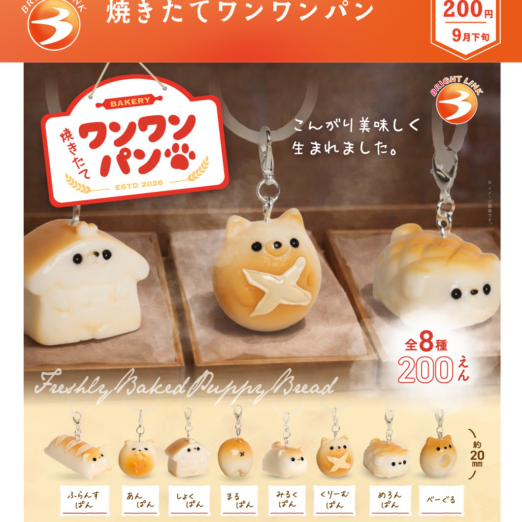 画像1: 焼きたてワンワンパン（９月）【■２００円カプセル　５０個入り　ブライトリンク】＋正規台紙