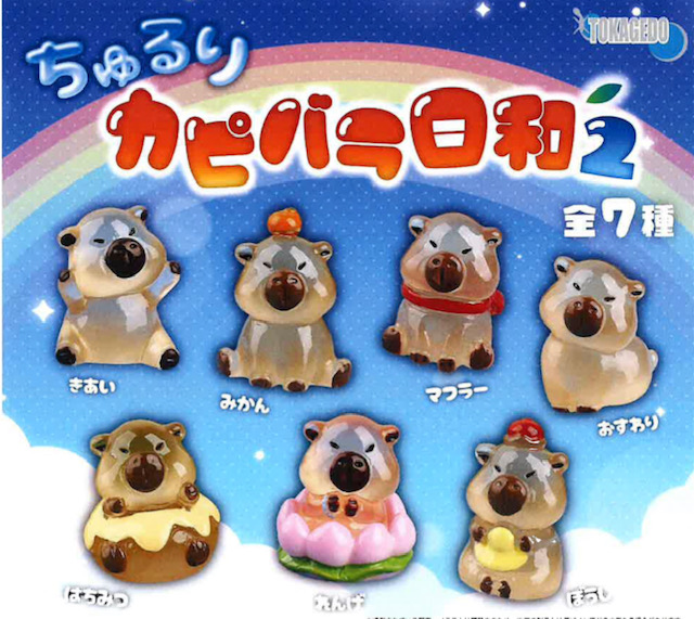 画像1: ちゅるりカピバラ日和2（１１月）【▲３００円カプセル　４０個入り　十影堂】＋正規台紙