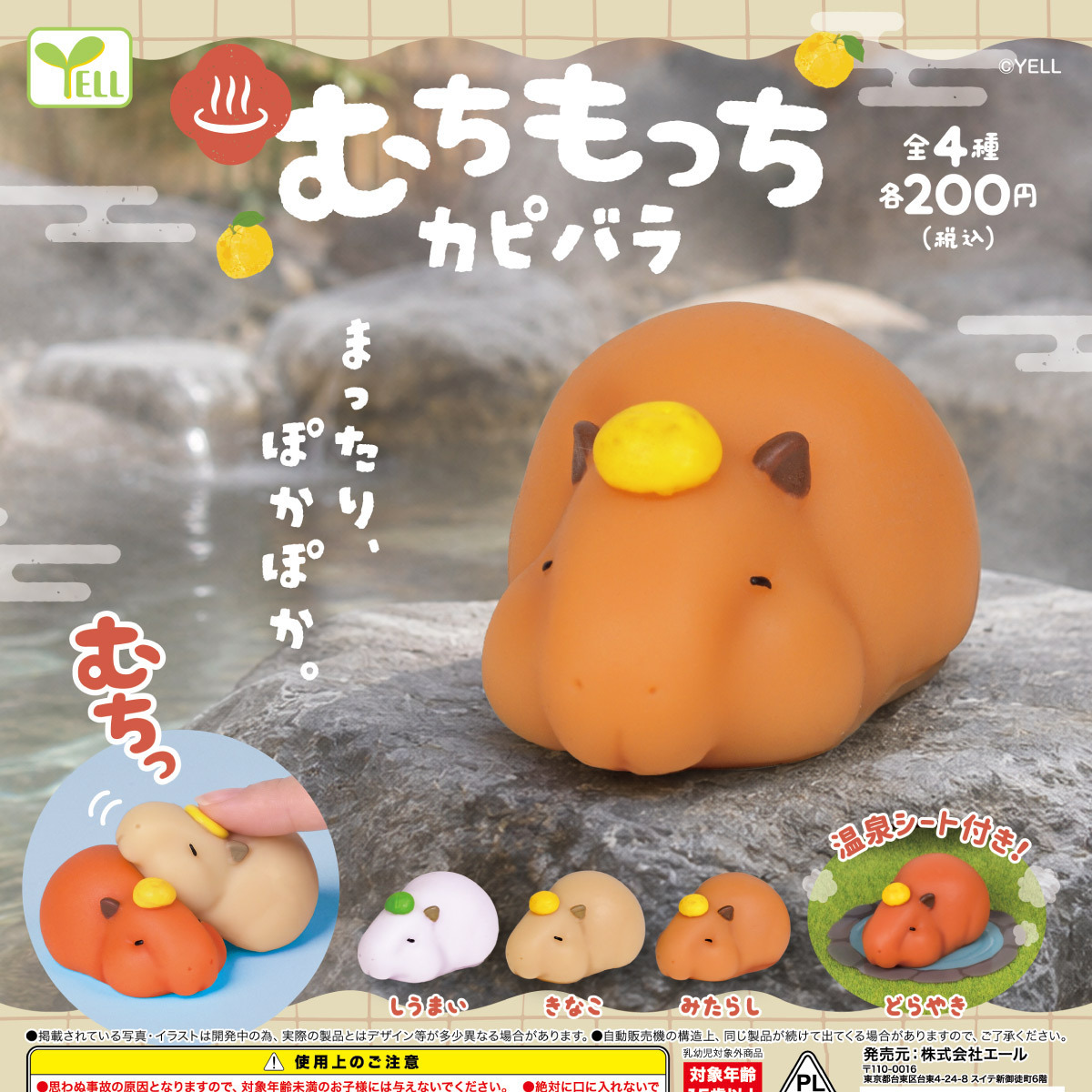 画像1: むちもっちカピバラ（１１月）【▲２００円カプセル　５０個入り　エール】＋正規台紙