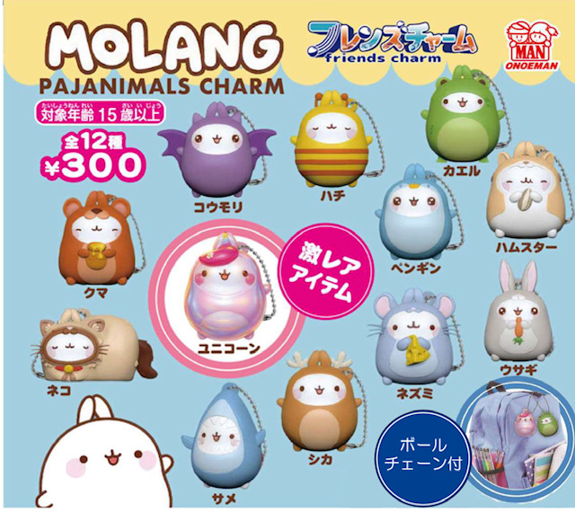 画像1: フレンズチャーム MOLANG（モラン）（１１月）【▲３００円カプセル　４０個入り　尾上萬】＋正規台紙
