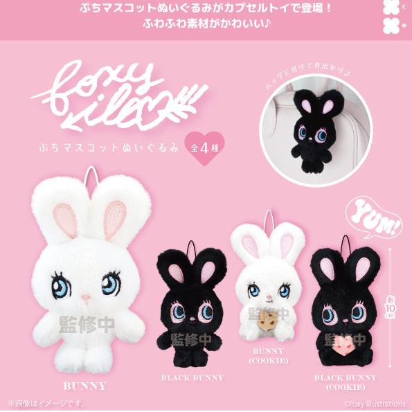 画像1: foxy illustrations　ぷちマスコットぬいぐるみ（１２月）【▲５００円カプセル　２０個入り　フクヤ】＋正規台紙