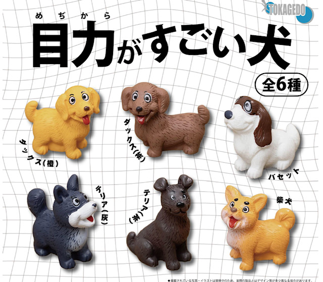 画像1: 目力がすごい犬フィギュア（１月）【▼３００円カプセル ４０個入り 十影堂エンターテイメント】＋正規台紙