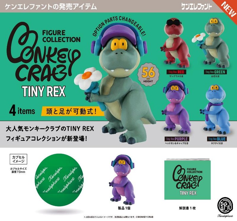 画像1: モンキークラブ タイニーレックス フィギュアコレクション（２月）【〇500円カプセル 20個入り ケンエレファント】＋正規台紙