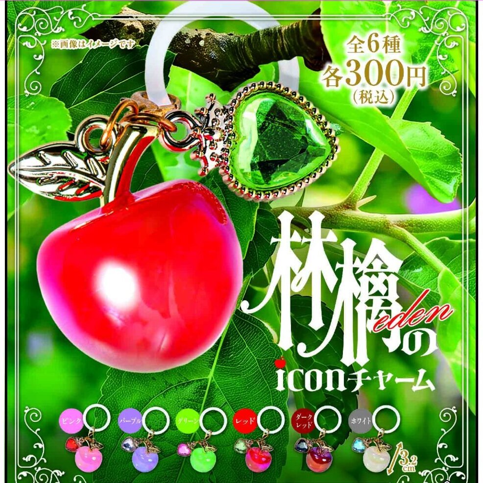 画像1: 林檎の icon チャーム （EDEN）（２月）【〇300円カプセル 40個入り ビーム】＋正規台紙