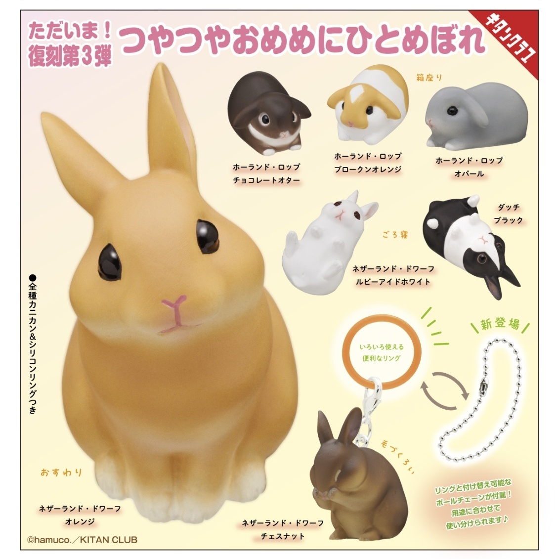 画像1: ntc.Puff うさぎ マーカーチャーム（２月）【〇300円カプセル 40個入り キタンクラブ】＋正規台紙